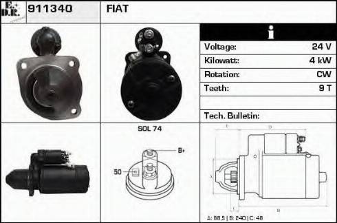 EDR 911340 - Стартер autospares.lv