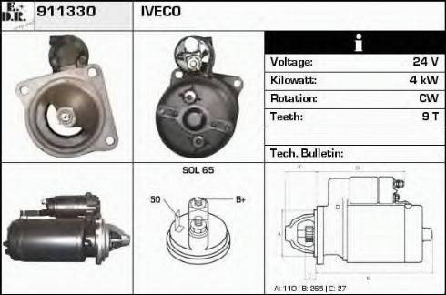 EDR 911330 - Стартер autospares.lv