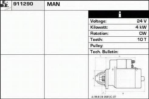 EDR 911290 - Стартер autospares.lv