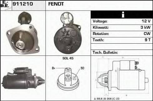 EDR 911210 - Стартер autospares.lv