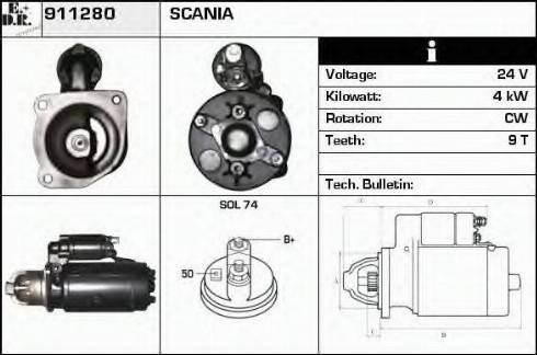 EDR 911280 - Стартер autospares.lv