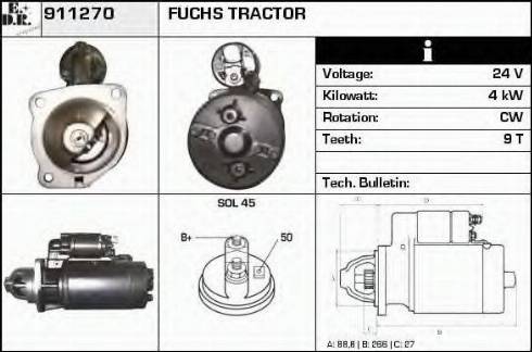 EDR 911270 - Стартер autospares.lv