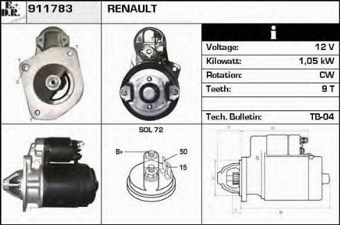 EDR 911783 - Стартер autospares.lv