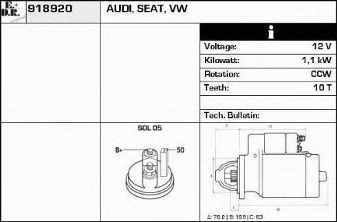 EDR 918920 - Стартер autospares.lv