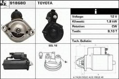 EDR 918680 - Стартер autospares.lv