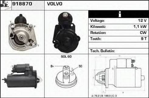 EDR 918870 - Стартер autospares.lv