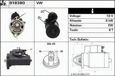 EDR 918380 - Стартер autospares.lv