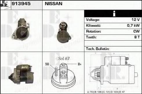 EDR 913945 - Стартер autospares.lv