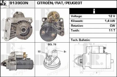 EDR 913903N - Стартер autospares.lv