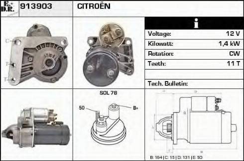 EDR 913903 - Стартер autospares.lv