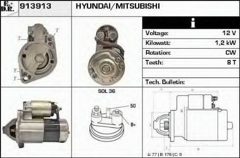 EDR 913913 - Стартер autospares.lv