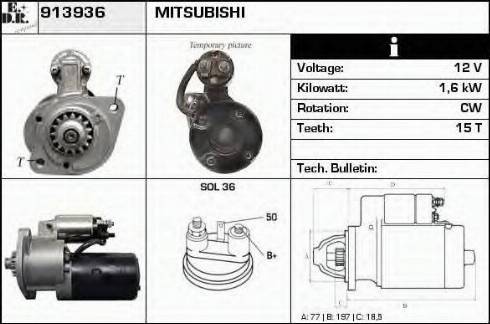 EDR 913936 - Стартер autospares.lv