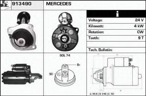 EDR 913490 - Стартер autospares.lv