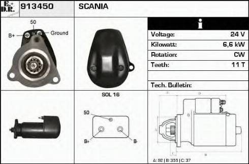 EDR 913450 - Стартер autospares.lv