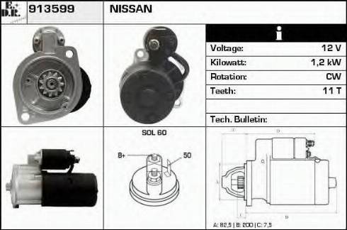 EDR 913599 - Стартер autospares.lv