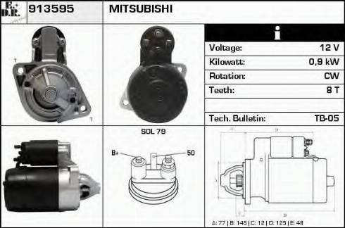 EDR 913595 - Стартер autospares.lv