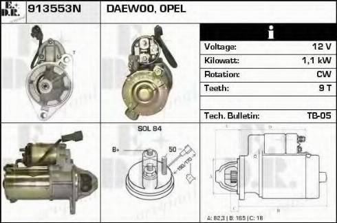 EDR 913553N - Стартер autospares.lv