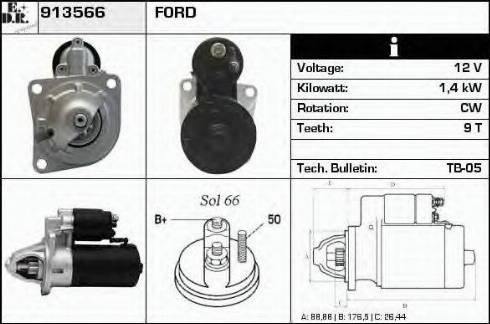 EDR 913566 - Стартер autospares.lv