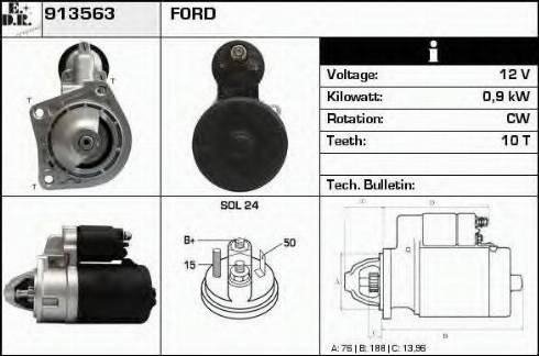 EDR 913563 - Стартер autospares.lv