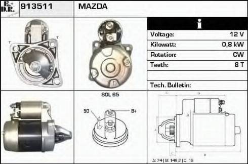 EDR 913511 - Стартер autospares.lv