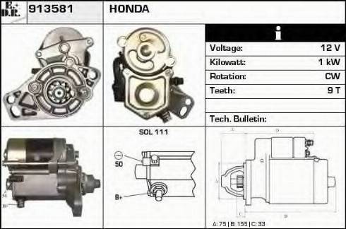 EDR 913581 - Стартер autospares.lv