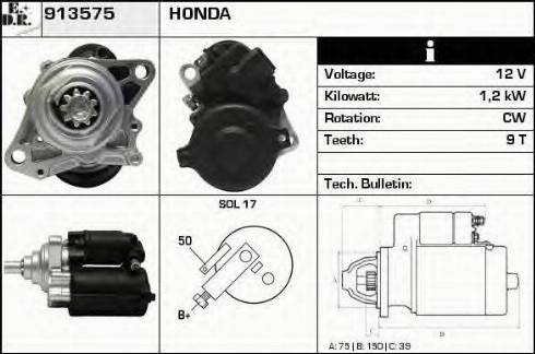 EDR 913575 - Стартер autospares.lv