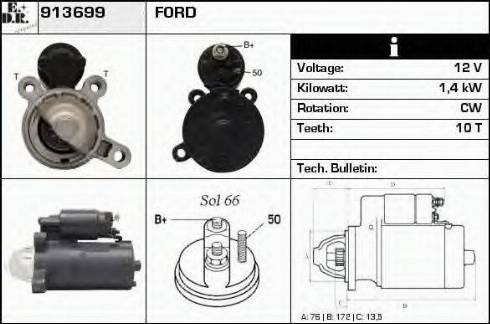 EDR 913699 - Стартер autospares.lv