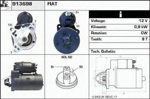 EDR 913698 - Стартер autospares.lv