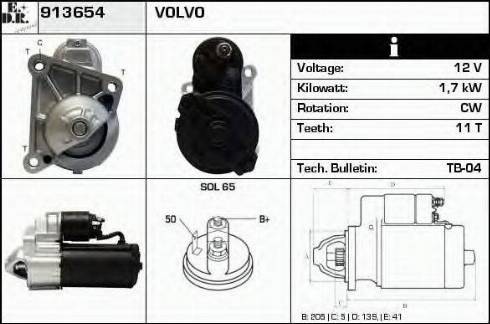 EDR 913654 - Стартер autospares.lv