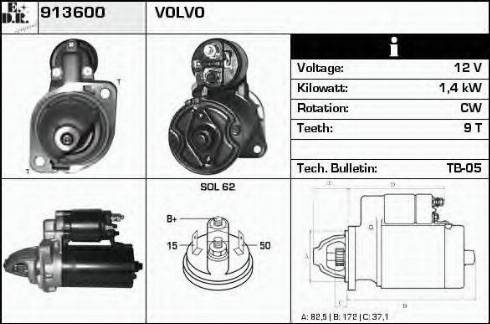 EDR 913600 - Стартер autospares.lv