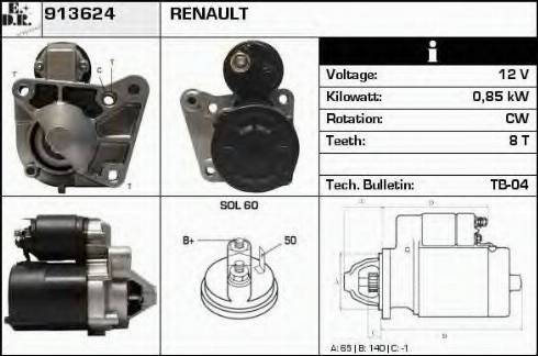 EDR 913624 - Стартер autospares.lv