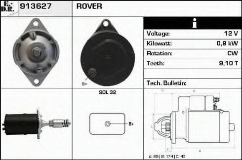 EDR 913627 - Стартер autospares.lv