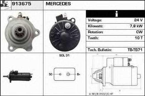 EDR 913675 - Стартер autospares.lv