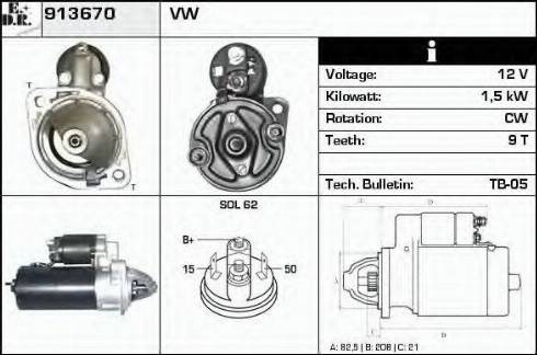 EDR 913670 - Стартер autospares.lv