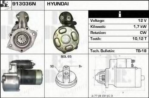 EDR 913036N - Стартер autospares.lv