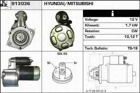 EDR 913036 - Стартер autospares.lv