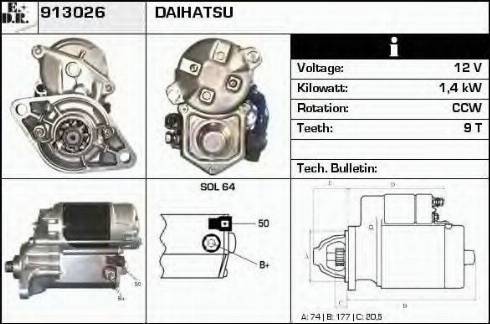 EDR 913026 - Стартер autospares.lv