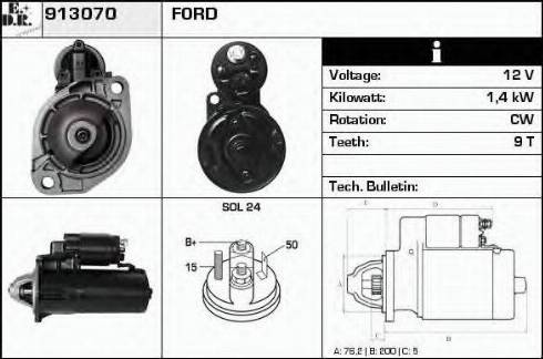 EDR 913070 - Стартер autospares.lv