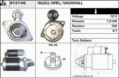 EDR 913149 - Стартер autospares.lv