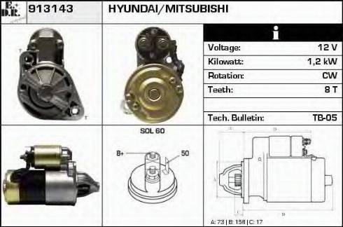 EDR 913143 - Стартер autospares.lv