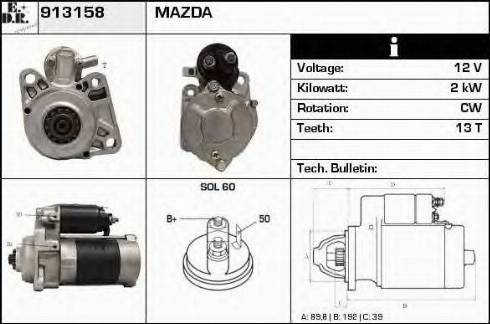 EDR 913158 - Стартер autospares.lv