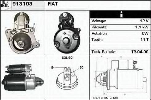 EDR 913103 - Стартер autospares.lv