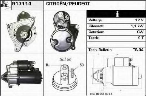 EDR 913114 - Стартер autospares.lv