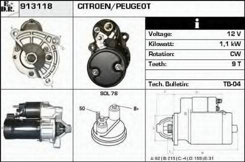 EDR 913118 - Стартер autospares.lv