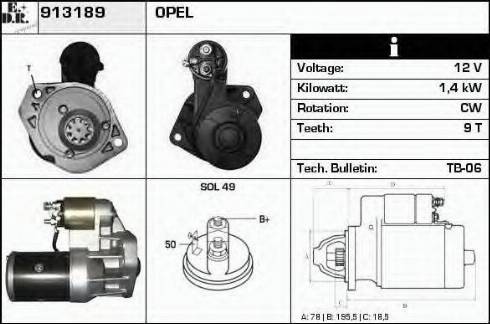 EDR 913189 - Стартер autospares.lv