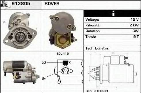 EDR 913805 - Стартер autospares.lv