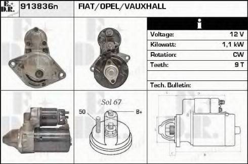 EDR 913836N - Стартер autospares.lv