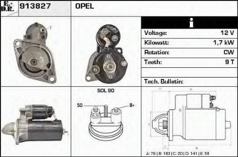 EDR 913827 - Стартер autospares.lv