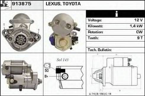 EDR 913875 - Стартер autospares.lv