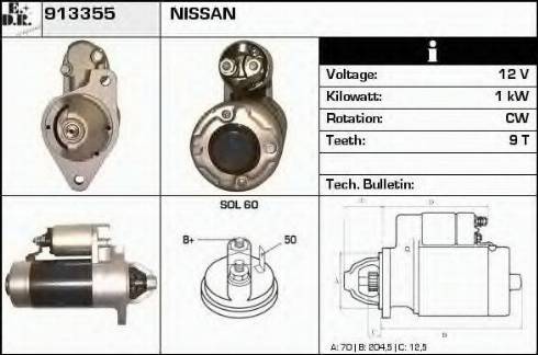 EDR 913355 - Стартер autospares.lv